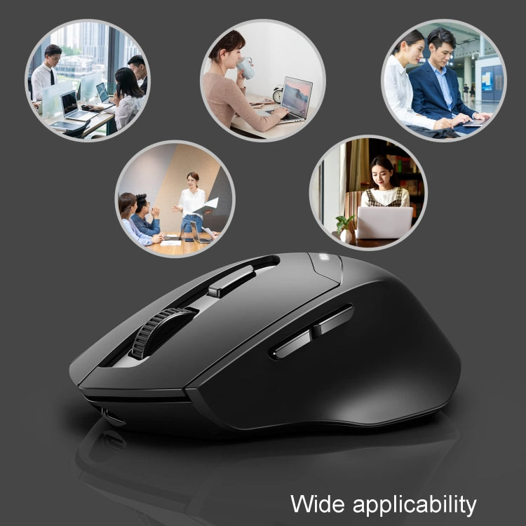 Inphic DR01 Bluetooth 3 Mode Wireless Mouse Charging Quiet Office Game Laptop Computer Home Use, DR01 (Black)