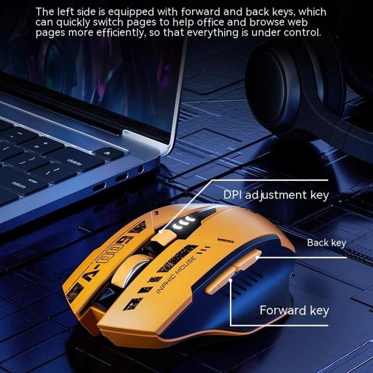 Inphic A9 Bluetooth 3 Mode Mouse Silent Charging Mechanical Feel Wireless Mouse, A9