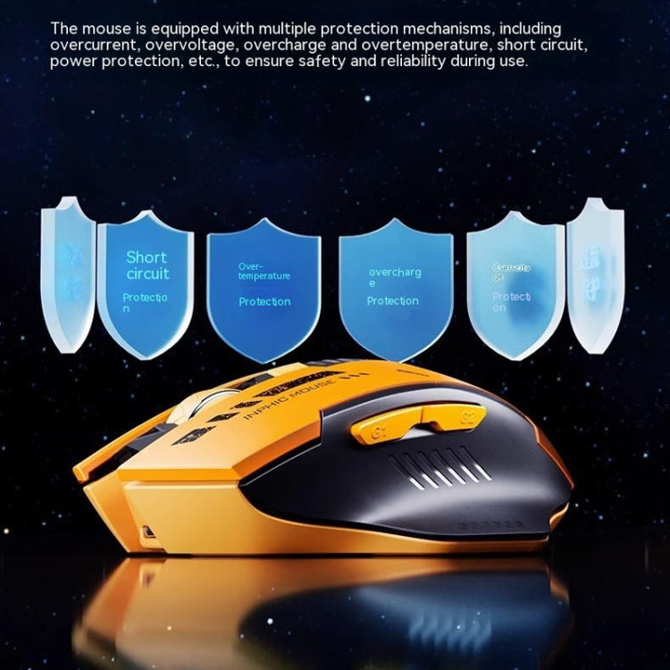 Inphic A9 Bluetooth 3 Mode Mouse Silent Charging Mechanical Feel Wireless Mouse, A9