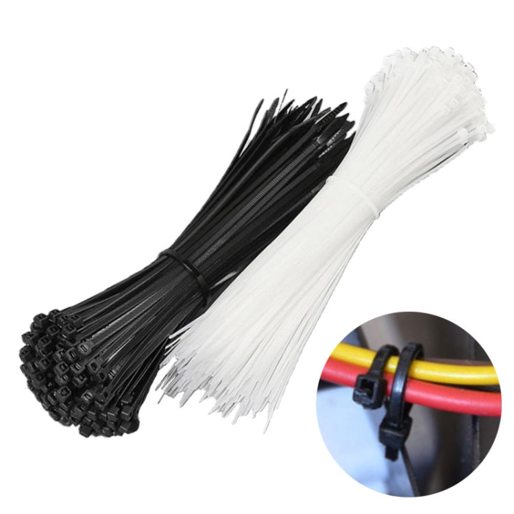 National Standard 7.6mm Wide Self-Locking Nylon Cable Ties Plastic Bundle Cable Ties, 100pcs /Pack 8x300mm, 100pcs /Pack 8x350mm, 100pcs /Pack 8x400mm, 100pcs /Pack 8x450mm, 100pcs /Pack 8x500mm, 100pcs /Pack 8x600mm