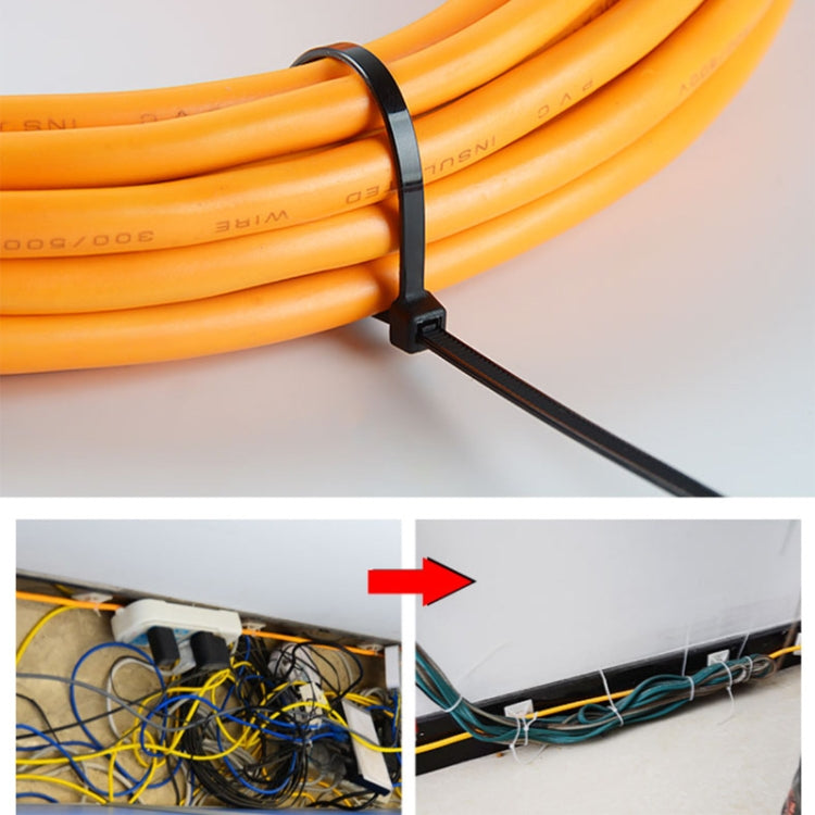 National Standard 7.6mm Wide Self-Locking Nylon Cable Ties Plastic Bundle Cable Ties, 100pcs /Pack 8x300mm, 100pcs /Pack 8x350mm, 100pcs /Pack 8x400mm, 100pcs /Pack 8x450mm, 100pcs /Pack 8x500mm, 100pcs /Pack 8x600mm