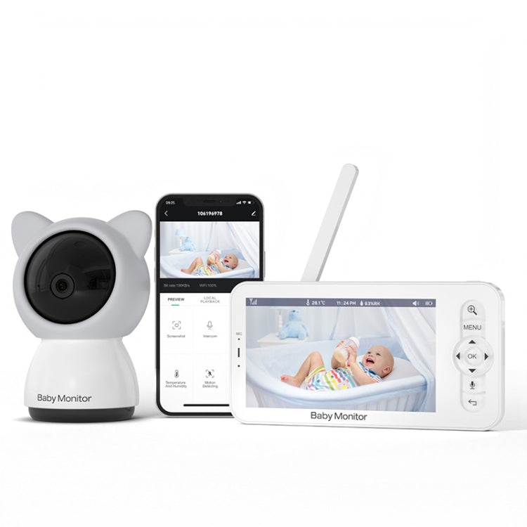 5 Inch HD Baby Monitor Wireless Wifi Baby Care Camera, EU Plug, US Plug, UK Plug, AU Plug