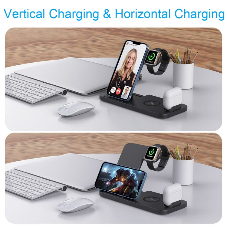 4-in-1 Foldable Desktop Mobile Phone Watch Earphones Wireless Charger, W33