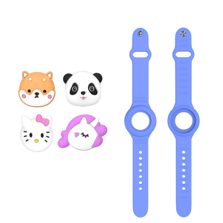 For AirTag Watch Strap Cartoon Cute Anti-lost Device Silicone Protective Cover, Yellow, Blue, Pink, Luminous Green