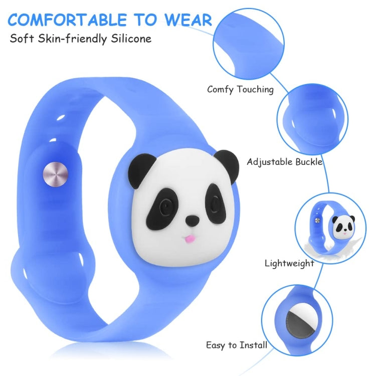 For AirTag Watch Strap Cartoon Cute Anti-lost Device Silicone Protective Cover, Yellow, Blue, Pink, Luminous Green