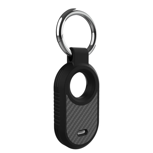 For Samsung Galaxy SmartTag 2 TPU Carbon Fiber Half Wrap Keychain Case