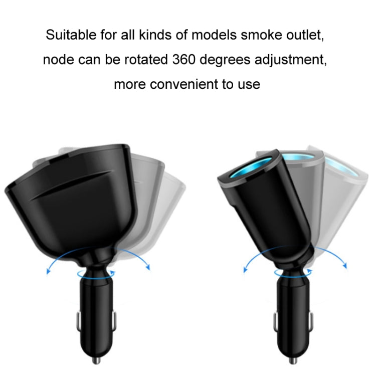 Dual USB Type-C Real-time Digital Display Cigarette Lighter Expansion Car Charger, 3.1A Double A+C, QC3.0+2.4A Dual A+C, 66W Dual A+C, PD+QC3.0+2.4A Dual A+C