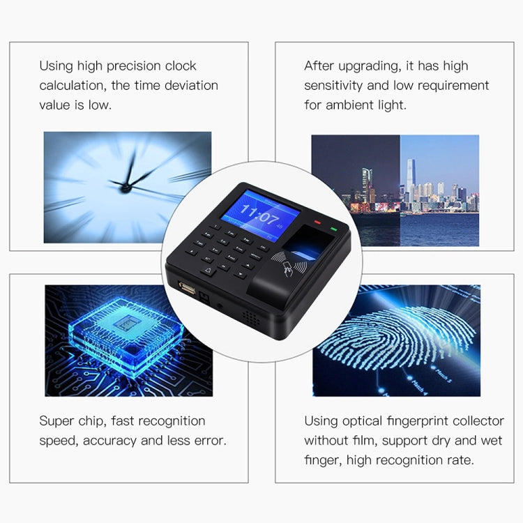 M10 Smart ID Card Recognition Fingerprint Access Control All-in-one Attendance Machine, English Version