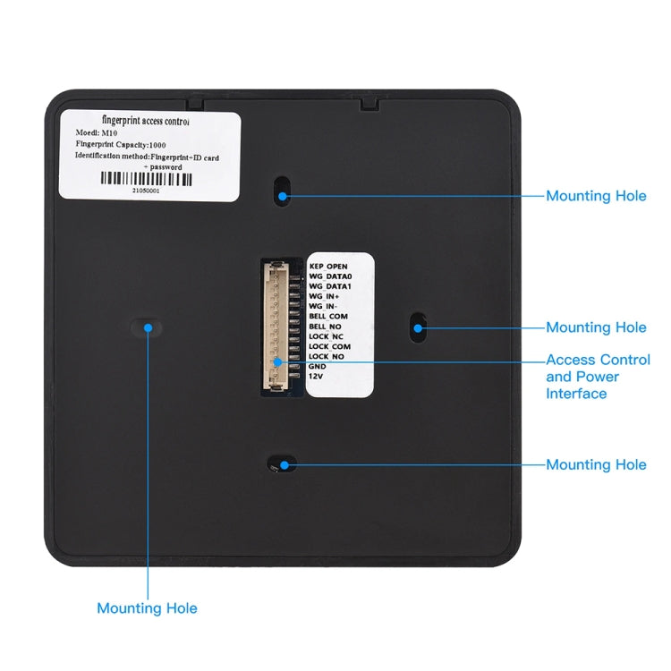 M10 Smart ID Card Recognition Fingerprint Access Control All-in-one Attendance Machine, English Version