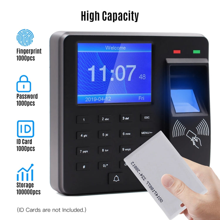 M10 Smart ID Card Recognition Fingerprint Access Control All-in-one Attendance Machine, English Version