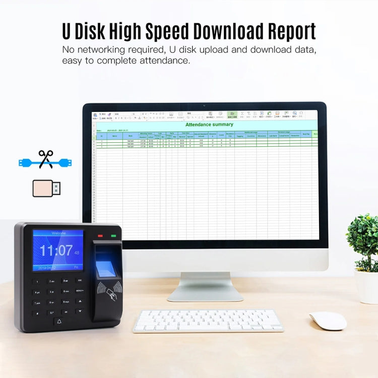 M10 Smart ID Card Recognition Fingerprint Access Control All-in-one Attendance Machine, English Version