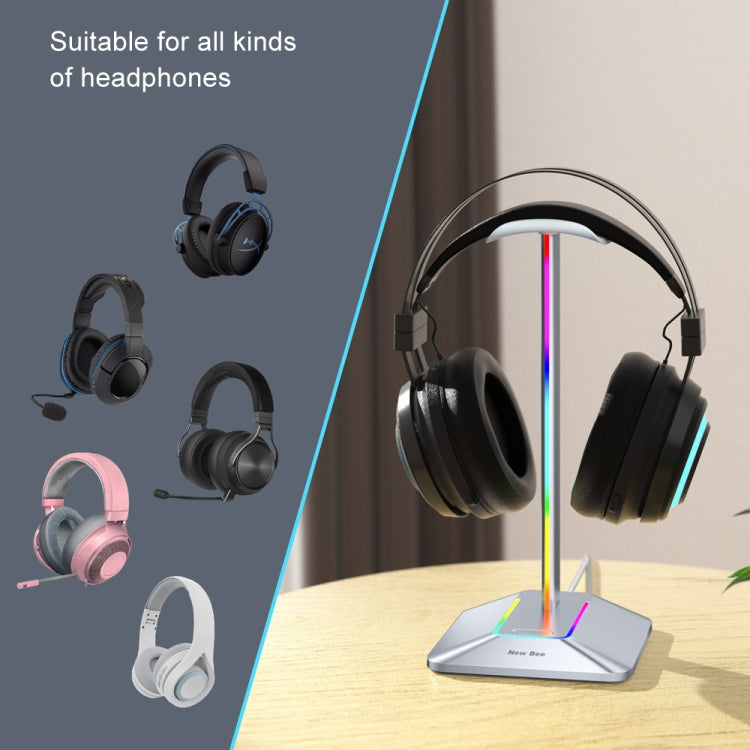 New Bee Dual Output Colorful Headset Display Rack HUB Expansion Headphone Holder, Z8 Black, Z8 Silver, Z9 Without Extended Interface Black, Z9 Without Extended Interface Silver