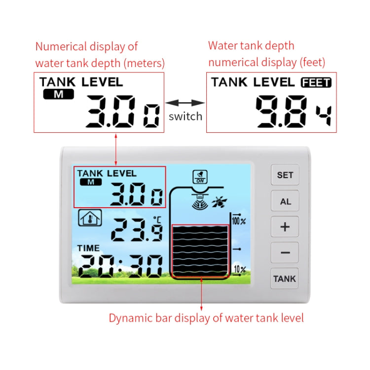 Underground Open Measurement Ultrasonic Liquid Level Meter, TS-FT001