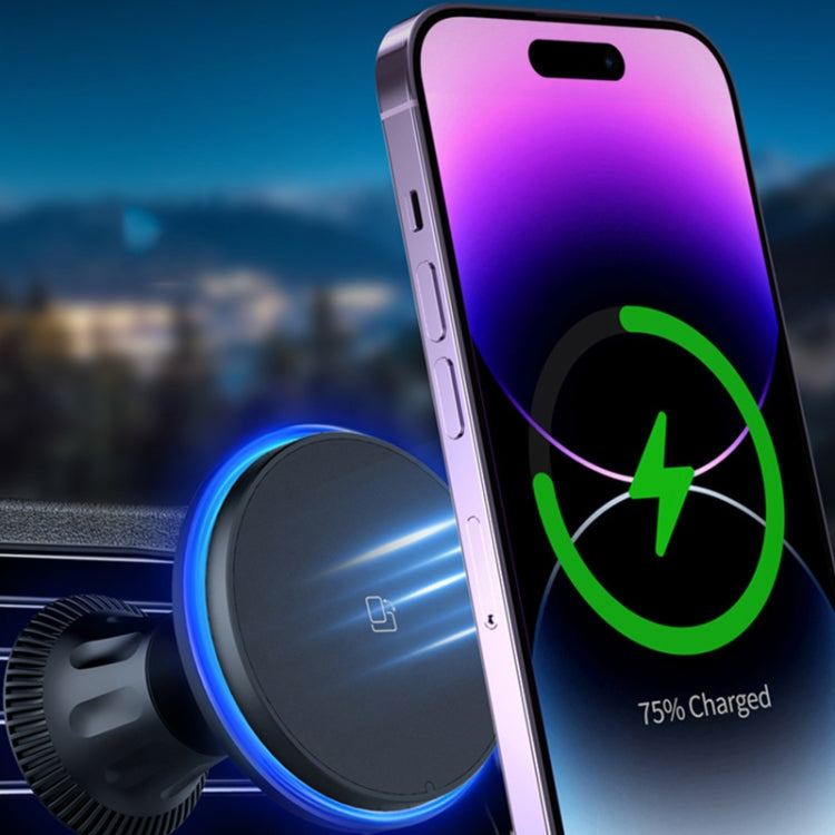 Car Magnetic Wireless Charging Cell Phone Holder With Ambient Light, Blue Light, Colorful Light