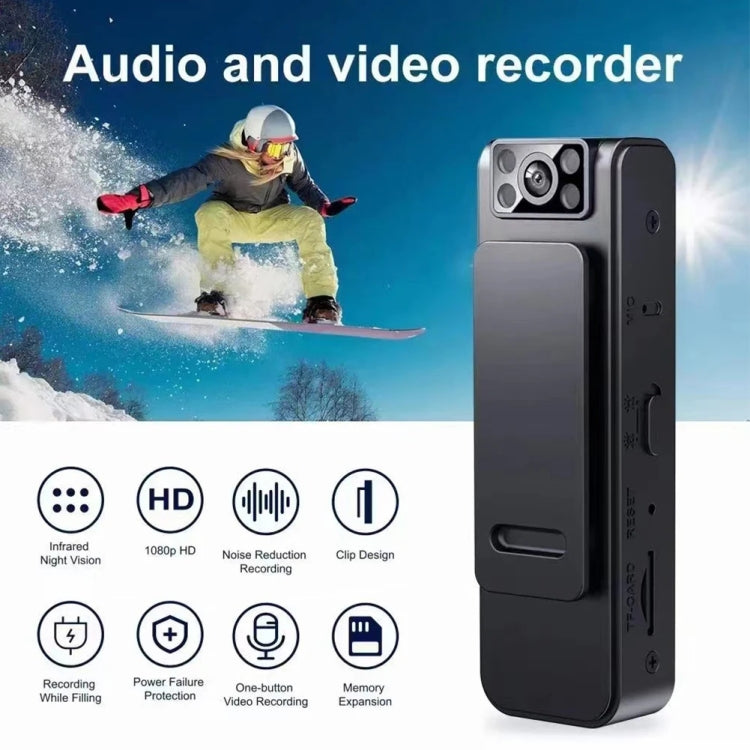 1080P Video Recorder 130 Degree Wide Angle Lens Camera With Back Clip Infrared Night Vision, L8, L8 WIFI Version, L8 With 32G Memory Card, L8 With  64G Memory Card, L8 Wifi Version With 32G Memory Card, L8 Wifi Version With 64G Memory Card