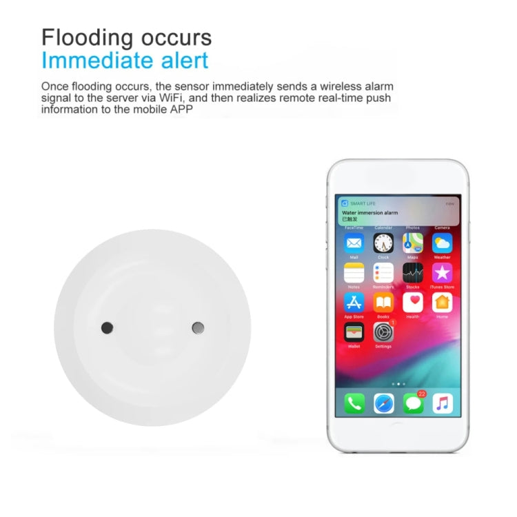 Zigbee Water Leak Detector Water Sensor Alarm Support Tuya APP / Google Assistant / Aleax / Yandex Alice, Zigbee WiFi