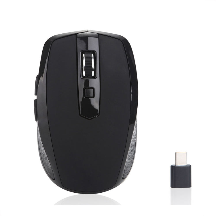 6-Keys Type-C/USB-C Laptop Office Game Silent Wireless Mouse, E27 Black