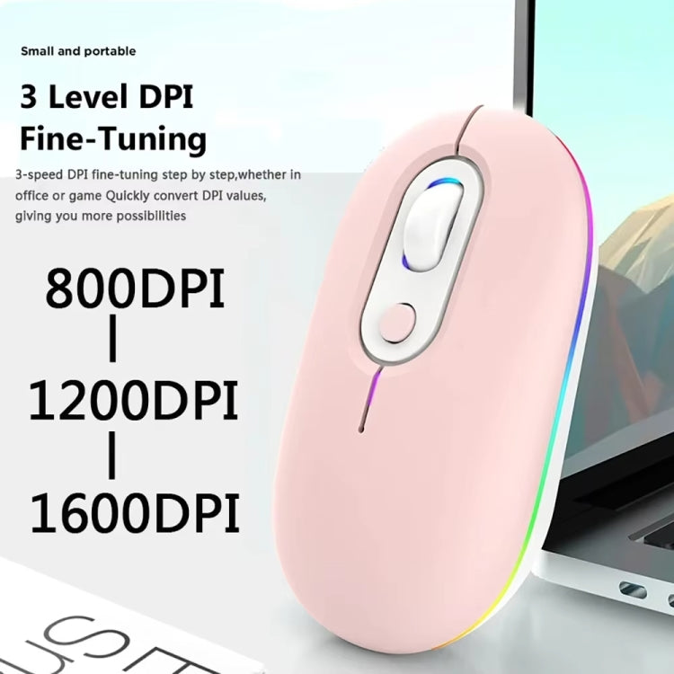 Rechargeable Illuminated Silent Wireless Mouse, 2.4G Pink, 2.4G Blue, 2.4G Green, 2.4G+Bluetooth Pink, 2.4G+Bluetooth Blue, 2.4G+Bluetooth Green