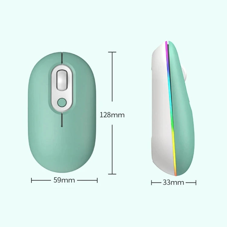 Rechargeable Illuminated Silent Wireless Mouse, 2.4G Pink, 2.4G Blue, 2.4G Green, 2.4G+Bluetooth Pink, 2.4G+Bluetooth Blue, 2.4G+Bluetooth Green