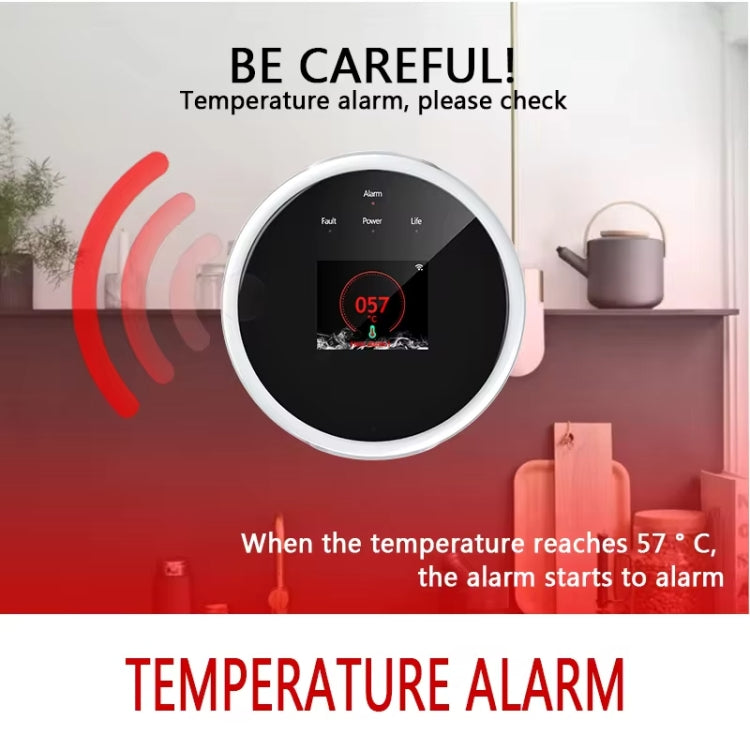 Tuya WiFi Gas Leak Detector With Temperature Clock Function Support Human Voice Alarm, GS21