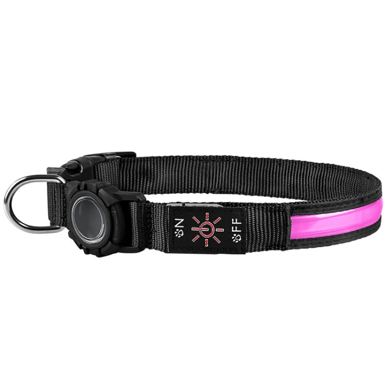 For AirTag Dog Collar LED Waterproof Quick Release Collar, S, M, L