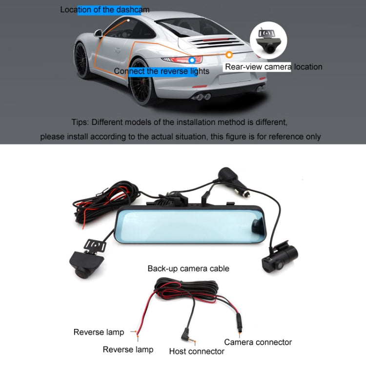 Car HD WIFI Interconnected Triple Camera Driving Recorder, With GPS, WIFI Interconnection, With Right Blind Spot System