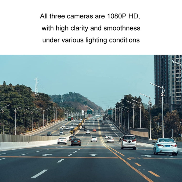 Car HD WIFI Interconnected Triple Camera Driving Recorder, With GPS, WIFI Interconnection, With Right Blind Spot System