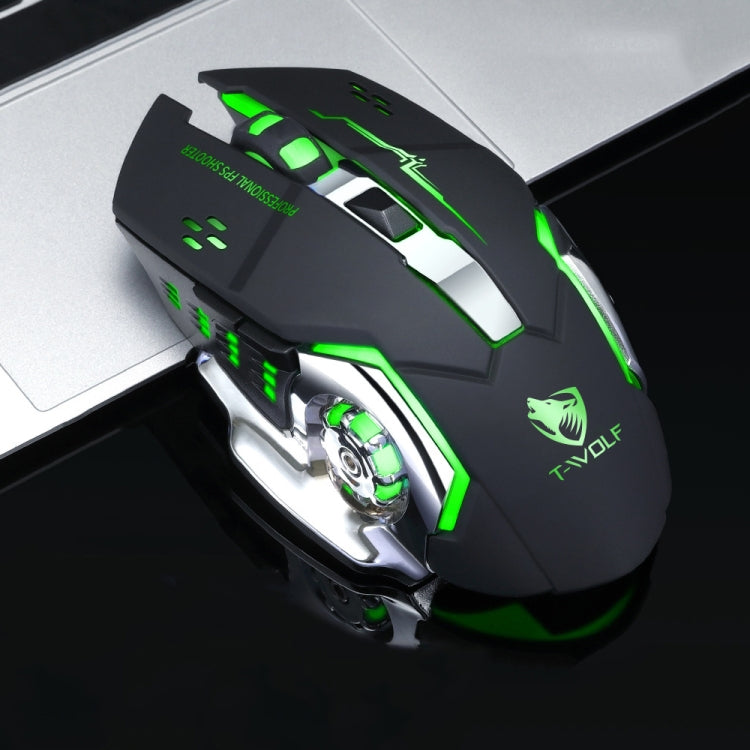 T-WOLF Q13 2.4GHz 6-keys RGB Colorful Light Gaming Wireless Mouse, Single Mode Black, Single Mode Star Black, Single Mode White, Single Mode Gray, Dual Mode Black, Dual Mode Star Black, Dual Mode White, Dual Mode Gray