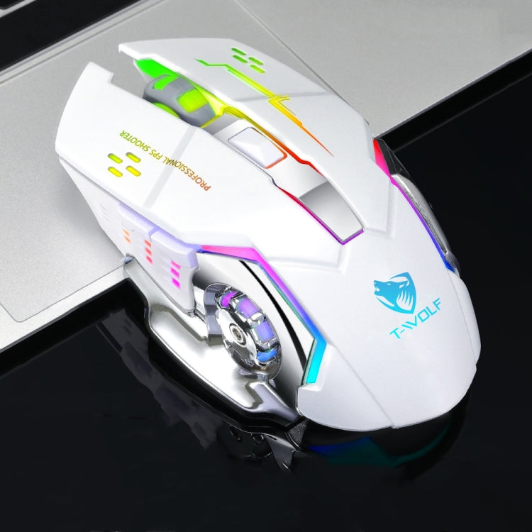 T-WOLF Q13 2.4GHz 6-keys RGB Colorful Light Gaming Wireless Mouse, Single Mode Black, Single Mode Star Black, Single Mode White, Single Mode Gray, Dual Mode Black, Dual Mode Star Black, Dual Mode White, Dual Mode Gray