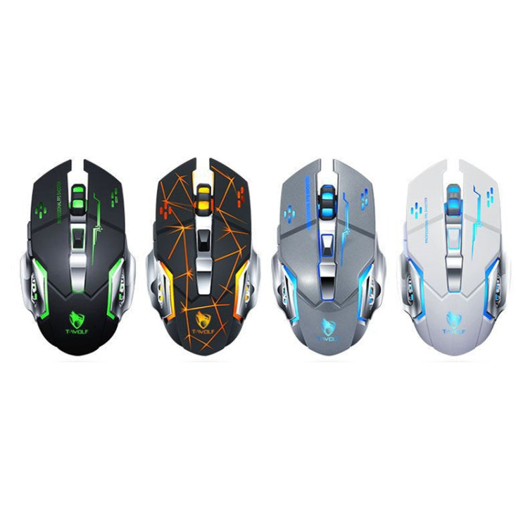 T-WOLF Q13 2.4GHz 6-keys RGB Colorful Light Gaming Wireless Mouse, Single Mode Black, Single Mode Star Black, Single Mode White, Single Mode Gray, Dual Mode Black, Dual Mode Star Black, Dual Mode White, Dual Mode Gray