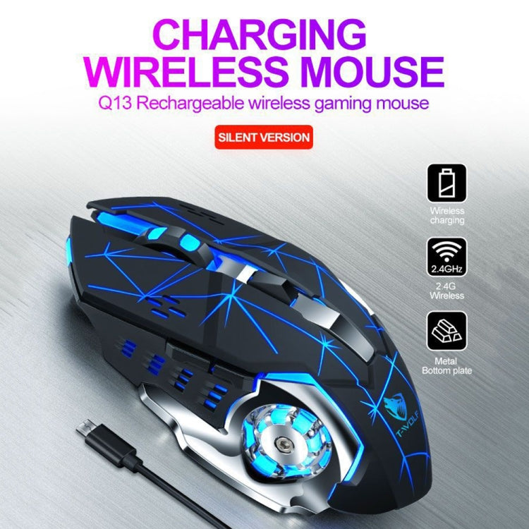 T-WOLF Q13 2.4GHz 6-keys RGB Colorful Light Gaming Wireless Mouse, Single Mode Black, Single Mode Star Black, Single Mode White, Single Mode Gray, Dual Mode Black, Dual Mode Star Black, Dual Mode White, Dual Mode Gray