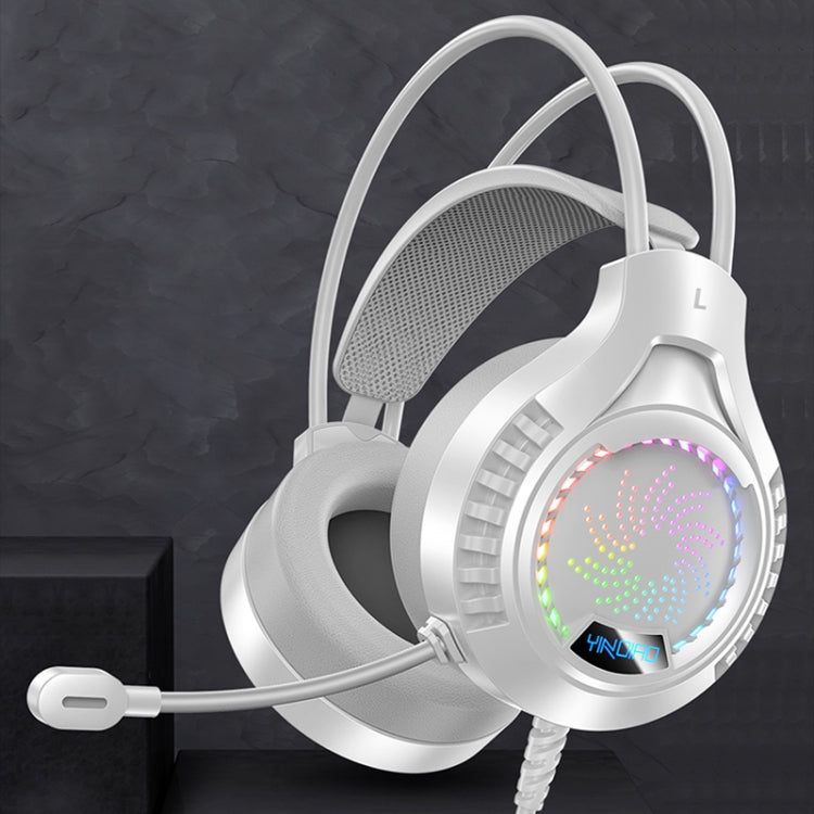 YINDIAO Q7 Colorful Light Computer Wired Headset USB Gaming Headset, Dual 3.5mm + USB Black, Dual 3.5mm + USB White, Dual 3.5mm + USB Pink, USB7.1 Sound Card Black, USB7.1 Sound Card White, USB7.1 Sound Card Pink