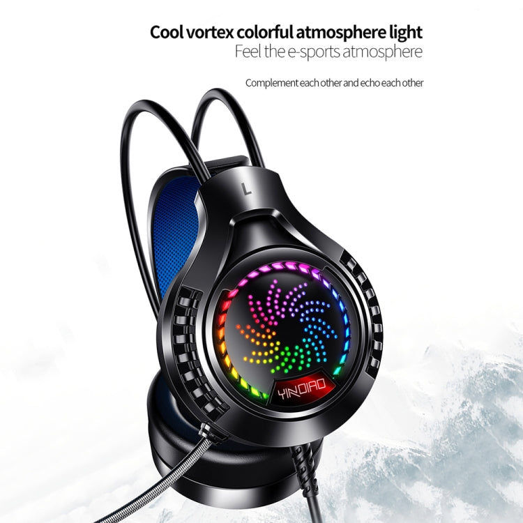 YINDIAO Q7 Colorful Light Computer Wired Headset USB Gaming Headset, Dual 3.5mm + USB Black, Dual 3.5mm + USB White, Dual 3.5mm + USB Pink, USB7.1 Sound Card Black, USB7.1 Sound Card White, USB7.1 Sound Card Pink