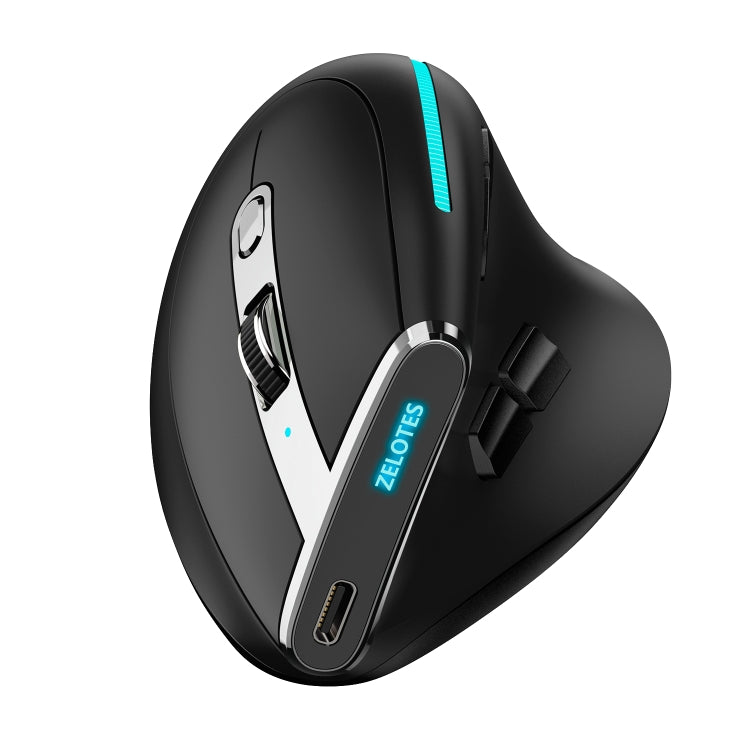 ZELOTES F36 9-Keys Vertical Grip Ergonomic Programming Dual Bluetooth + 2.4G Wireless Mouse, F36 (White), F36 (Black)