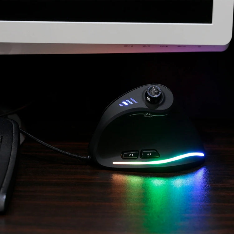 ZELOTES C18 11-Keys RGB Vertical Grip Ergonomic Joystick Programming Gaming Wired Mouse, C18