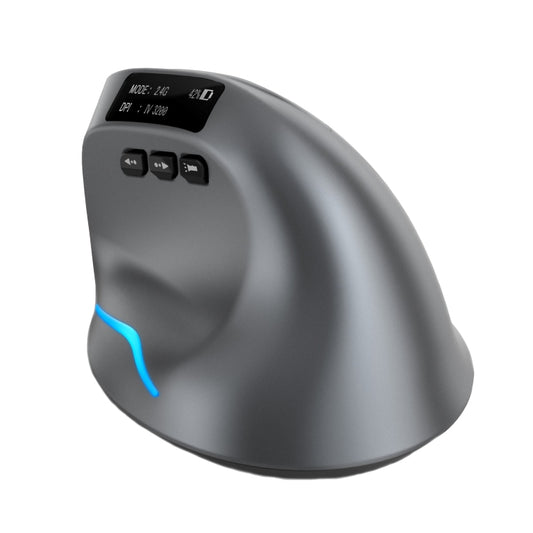 ZELOTES F-26C 8-Keys 2.4G+Bluetooth Dual-Mode LED Display Vertical Grip Wireless Mouse, F-26C