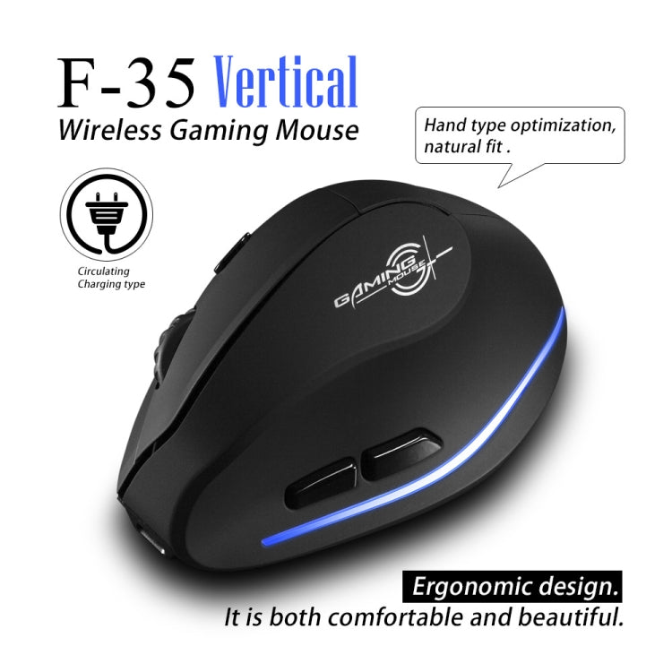 ZELOTES F35 6-buttons Vertical Grip Ergonomic Rechargeable Wireless Mouse, F35