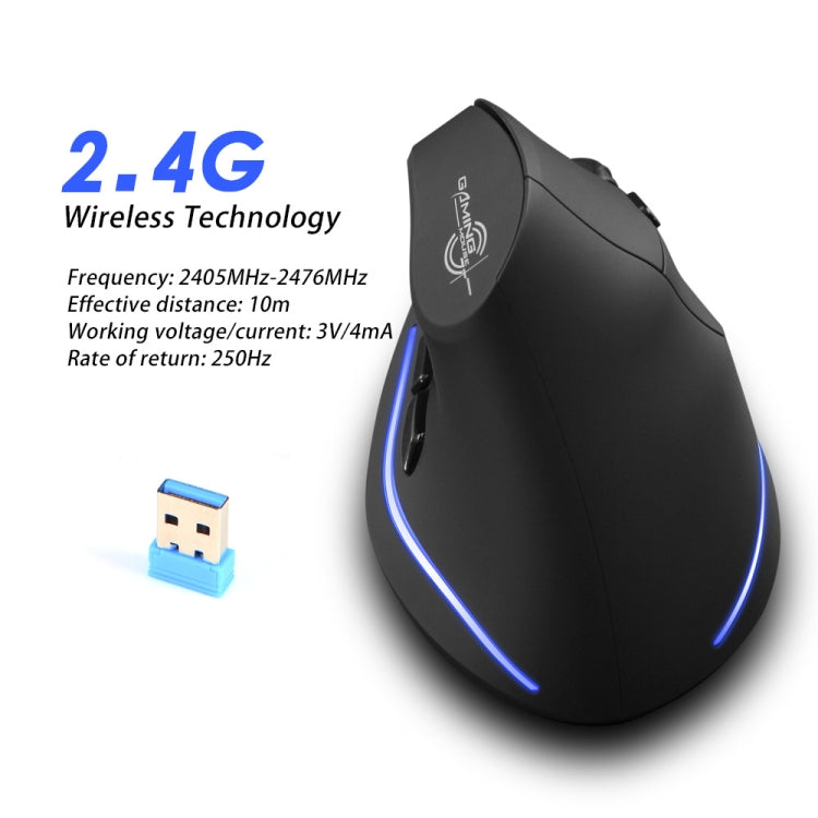 ZELOTES F35 6-buttons Vertical Grip Ergonomic Rechargeable Wireless Mouse, F35