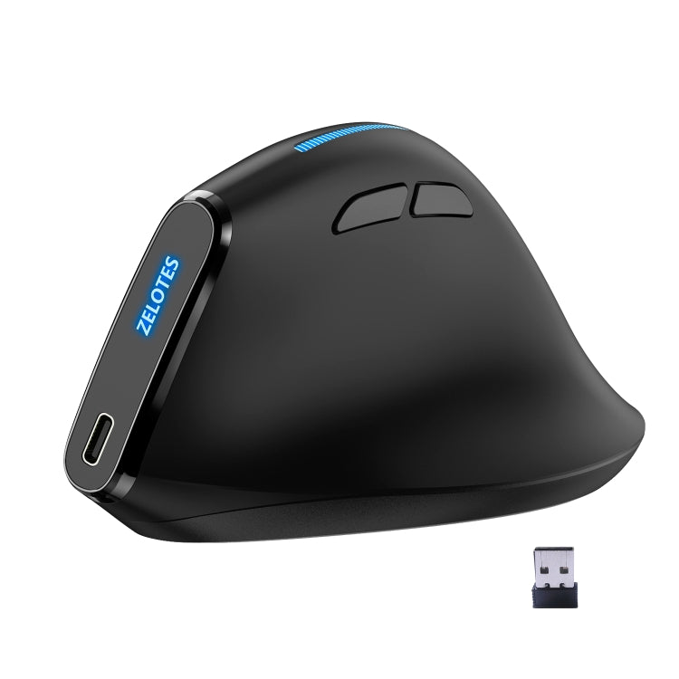 ZELOTES F36A 6-Buttons Vertical Grip Ergonomic Rechargeable Wireless Mouse, F36A