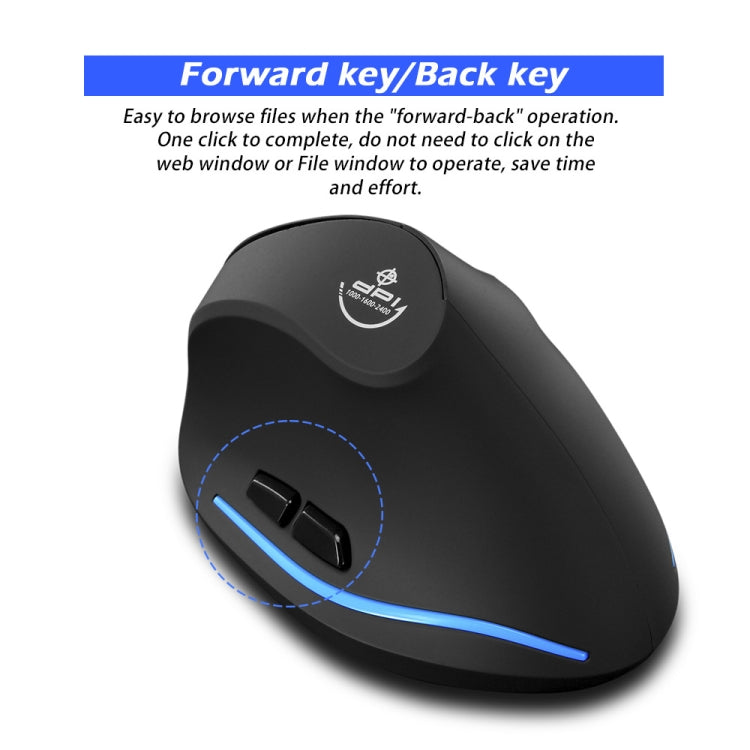 ZELOTES F-35A 6-Buttons Vertical Grip Ergonomic Rechargeable Wireless Mouse, F-35A