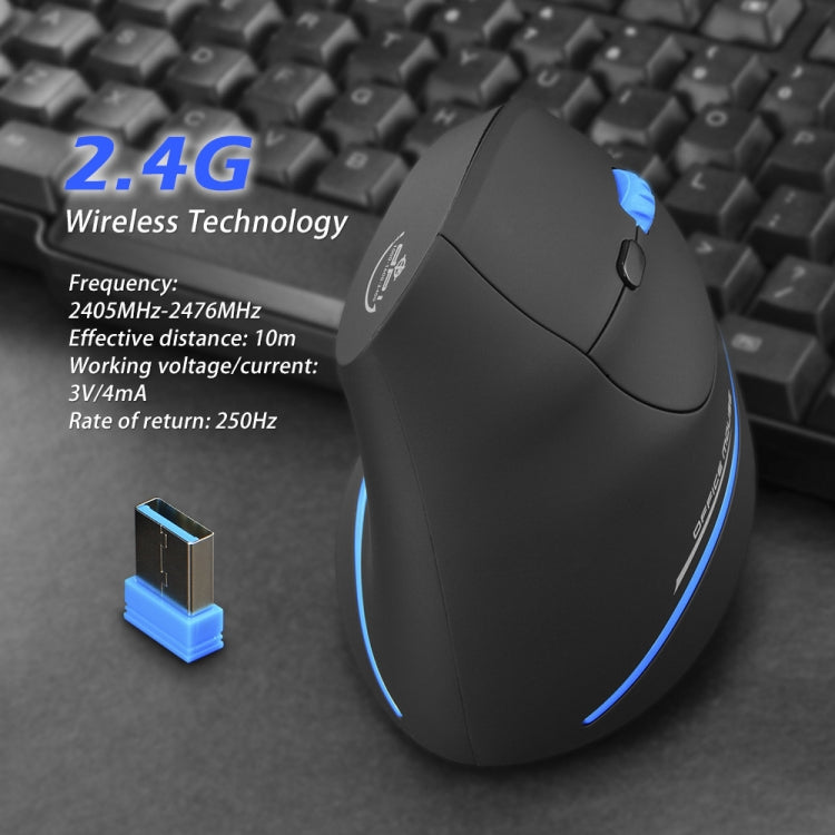 ZELOTES F-35A 6-Buttons Vertical Grip Ergonomic Rechargeable Wireless Mouse, F-35A