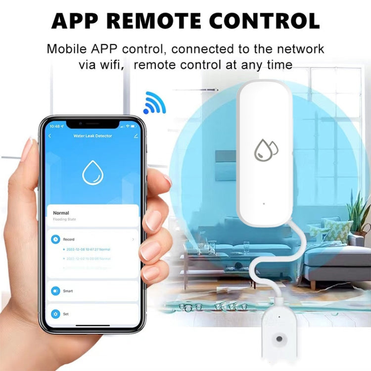 Water Leak Alarm Remote Monitoring Flood Leak Detector, Tuya WiFi, Tuya Zigbee