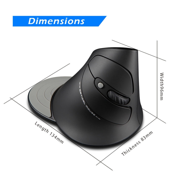 ZELOTES F17 6-buttons Vertical Grip Ergonomic Wireless Mouse, F17