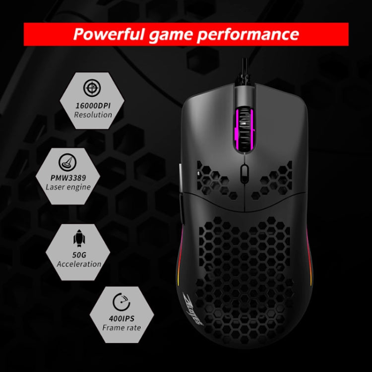 ZELOTES C7 7-buttons RGB Lighting Hollow Computer Office Wired Mouse, C7