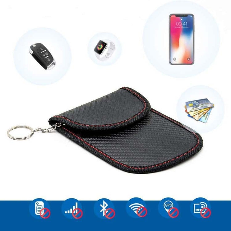 Signal Blocking Box Carbon Fiber Car RFID Shielding Key Case, 2 In 1