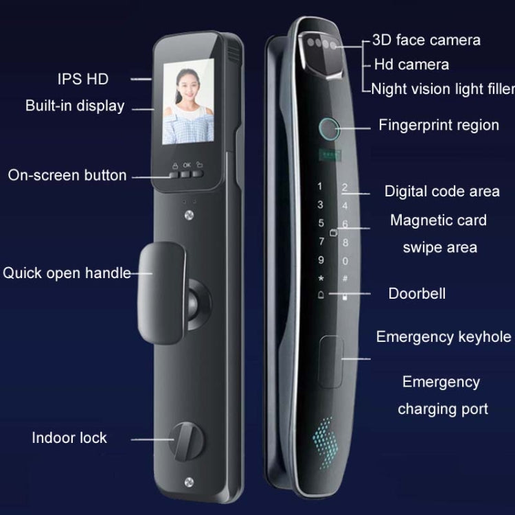 CS7 Home 3D Face Recognition Monitor Fingerprint Automatic Combination Lock