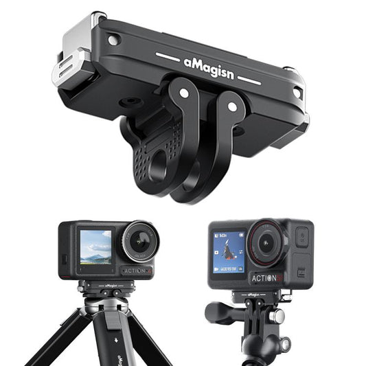 For DJI Action 5 Pro / 4 /  3 aMagisn Metal Magnetic Quick Release Mount Dual Interface Adapter