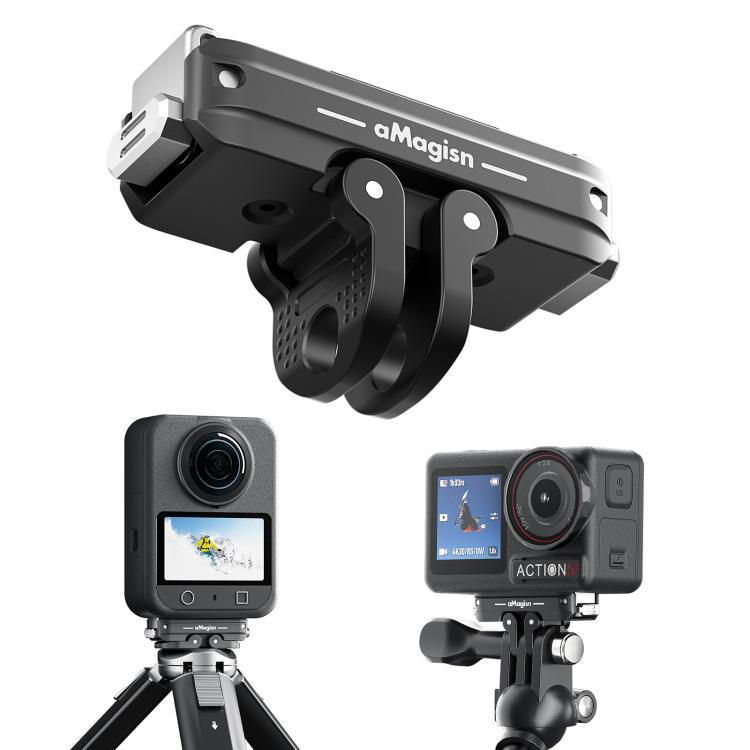 For DJI Osmo 360/Action 5 Pro/4/3 aMagisn Metal Magnetic Quick Release Mount Dual Interface Adapter