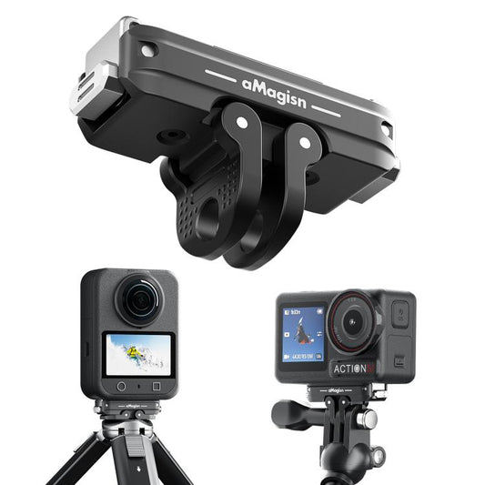 For DJI Osmo 360/Action 5 Pro/4/3 aMagisn Metal Magnetic Quick Release Mount Dual Interface Adapter