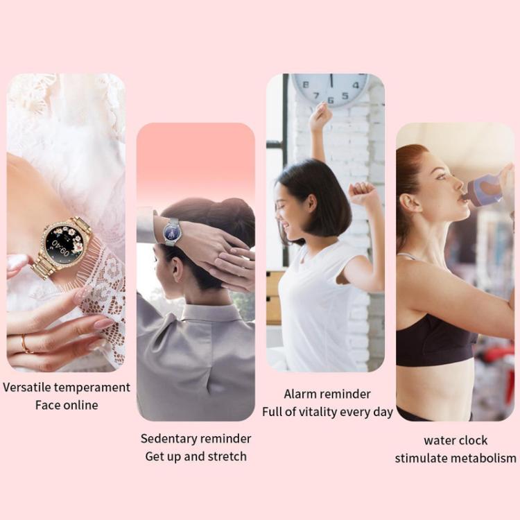 Bluetooth Calling AI Voice Assistant Life Waterproof Sports Smartwatch, Black Silicone Strap, Gold Pink Silicone Strap, Silver Gray Silicone Strap, Gold Rough Steel Strap+Pink Silicone Strap, Silver Rough Steel Strap+Gray Silicone Strap����������������...